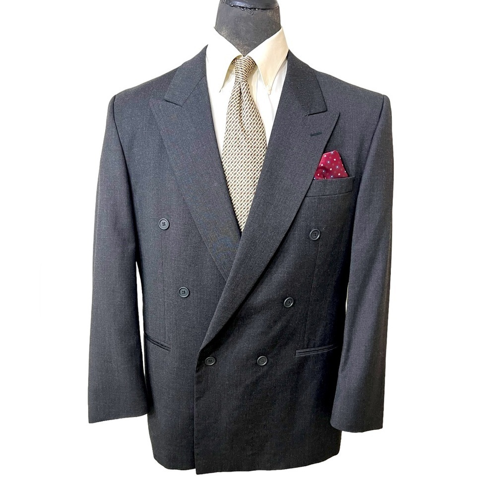 THOMAS CHURCHILL MENS DUBBLE BREASTED BLAZER, SIZE 44L. 100% PURE VIRGI☑️
